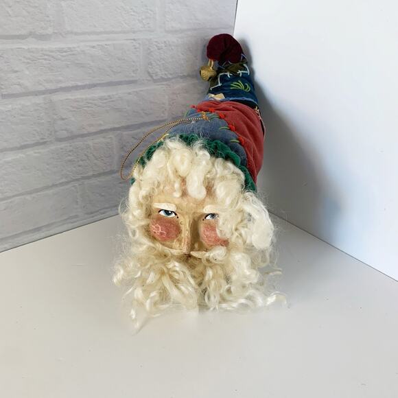 Vintage House of Hatten Christmas Santa Claus Head Ornament Paper Mache Face - Picture 2 of 10